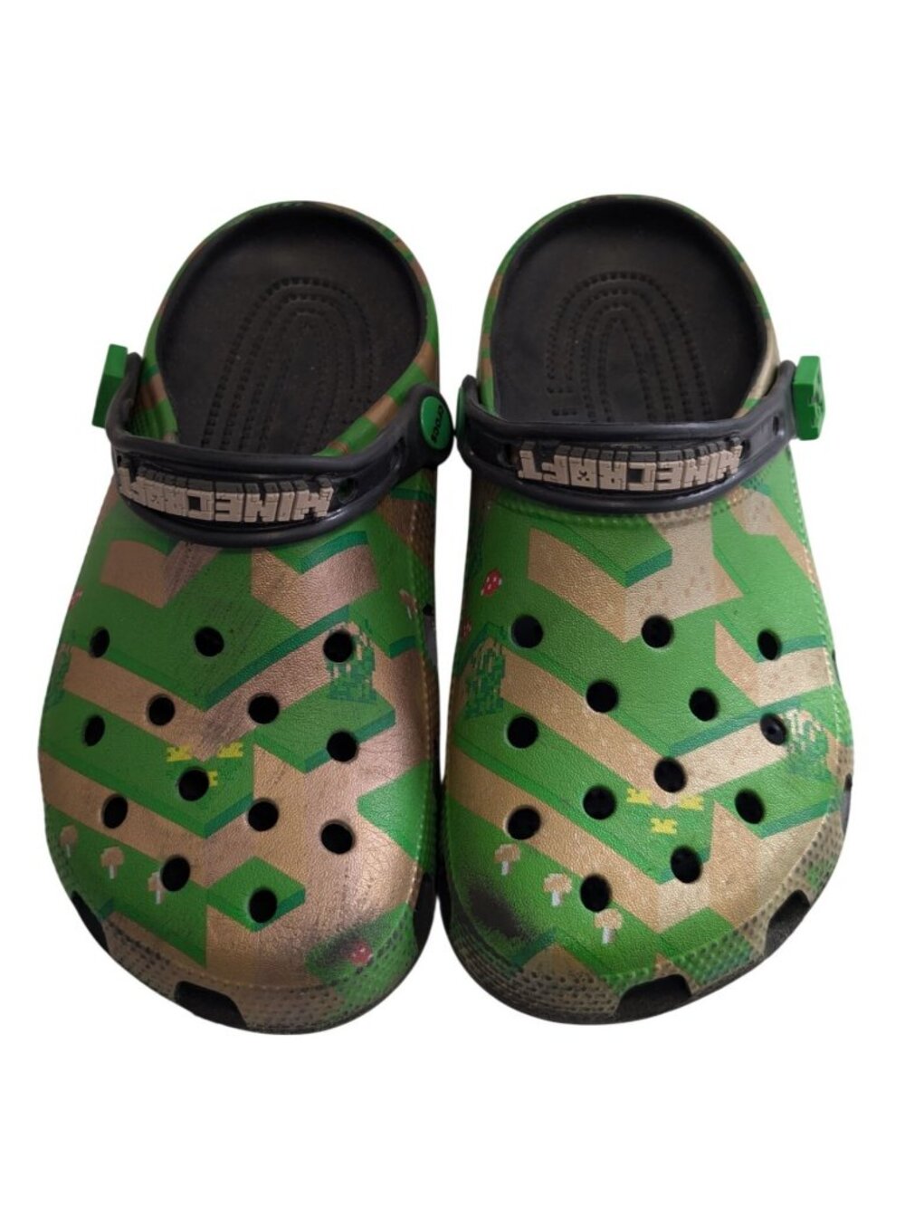 Crocs Classic Clog Minecraft Edition Green Grass Block Shoes Mens 5 Womens 7